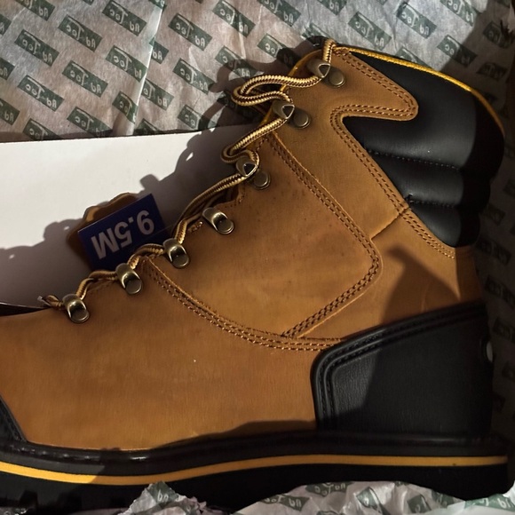 ADT Steel Toe Work Boots in Black and Tan - Picture 6 of 8